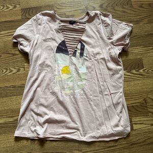 Torrid Graphic Distressed Blush Tee 2X